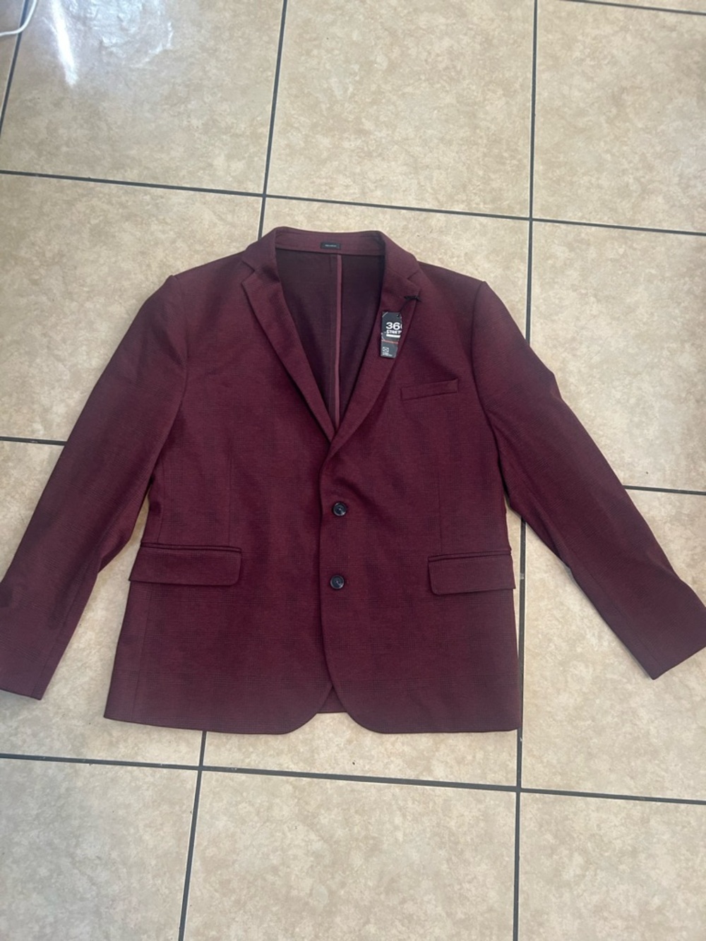jf j.ferrar Men's Burgundy Two-Button Sport Coat